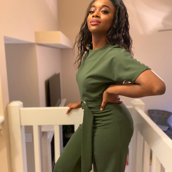 Olive green jumpsuit - Picture 3 of 4